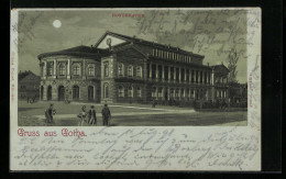 Mondschein-Lithographie Gotha, Blick Auf Das Hoftheater  - Theatre