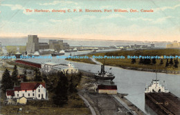 R177246 The Harbour Showing C. P. R. Elevators. Fort William. Ont. Canada. Valen - Monde