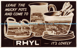 R176489 Leave The Mucky Pots And Come To Rhyl. Its Lovely. Bamforth. RP. Multi V - Monde