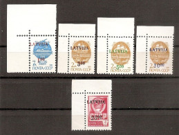 LATVIA 1992●Definitives Surcharges●Freimarken Aufdrücke●Mi 335-339 MNH - Latvia