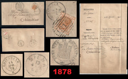 ● 1878 REGNO N. 28 ● 20 Cent. ֍ PIEGO LETTERA ֍ Con Testo ● Da ROCCASTRADA A CHIUSDINO Via Siena ● - Poststempel