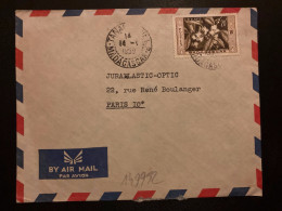 LETTRE J GIRARD Représentant Par Avion Pour La FRANCE TP LE CAFE 20F OBL.14-1 1959 TANANARIVE RP - Brieven En Documenten