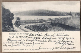 CPA BELGIQUE - Barrage De La Gileppe - Vue Générale - TB PLAN 1903 - TAMPON HOTEL DEJARDIN Verso + TB Oblitération - Gileppe (Barrage)