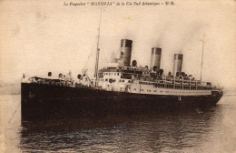 Paquebot "Massilia" De La Compagnie Sur Atlantique - Dampfer