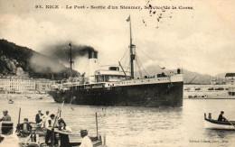 Nice - Le Port - Sortie D'un Steamer Service De La Corse - Dampfer
