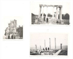 TUNISIE - DOUGGA - Lot De 3 Photos  ( +/- 6 X 11 Et 6 X 6 Cm) Temple  - 1933 (sf104) - Places