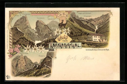 Lithographie Kirchdorf In Tirol, Griessner Alpe, Unterkunfts- Und Gasthaus, Blick Ins Kaiserbachtal  - Other & Unclassified