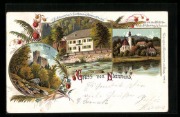 Lithographie Haibach Ob Der Donau, Steinwand, Ruine Stauf, C. Helletsgruber's Gasthaus  - Sonstige & Ohne Zuordnung