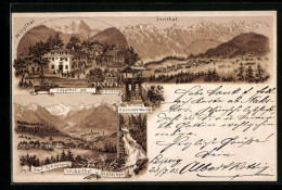 Lithographie Schönberg I. Stubaithal, Hotel Jagerhof Am Schönberg, Witting Aussichts-Warte  - Sonstige & Ohne Zuordnung