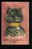 Künstler-AK Sign. Louis Wain: Katze Sagt Sie Denken Wohl Ich Bin Ein Affe!  - Chats