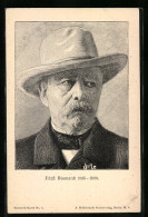 AK Fürst Bismarck, Portrait Mit Hut Und Querbinder  - Historische Figuren