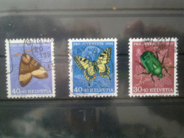 Switzerland Fauna-buggs,butterfly 1952,1954,1957 USED - Unused Stamps