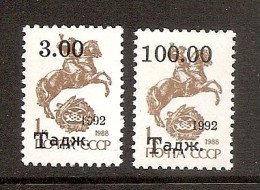 Tajikistan 1993●Surcharge On SU Regular Stamps●●FM Aufdruck Auf SU /Mi9A/10IA MNH - Tajikistan