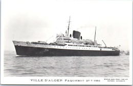 BATEAU PAQUEBOT LE VILLE D'ALGER Carte Postale Ancienne /REF -VP9326 - Dampfer