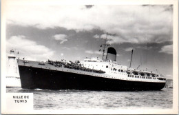 BATEAU PAQUEBOT LE VILLE DE TUNIS Carte Postale Ancienne /REF -VP9717 - Steamers