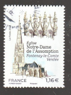 FRANCE 2023 EGLISE NOTRE DAME DE L'ASSOMPTION FONTENAY LE COMTE OBLITERE ROND - Used Stamps