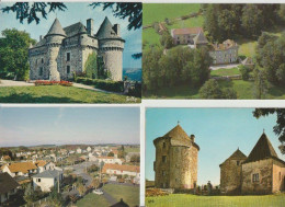 CHÂTEAUX  -  BROUSSETTE - COUFFOUR-  &  D'AUZERS   &  VUE  DE  LA  FEUUILLADE   -   4   C  P  M   ( 24   6 / 12  ) - Châteaux