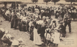 CPA56-AURAY- Noce Bretonne- Les Invités à Table- Comme Chaises Une échelle, Comme Table Des Civières - Auray