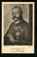 AK Paul Von Hindenburg In Uniform Mit Orden  - Personnages Historiques