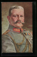 Künstler-AK Paul Von Hindenburg In Uniform Mit Orden  - Historical Famous People