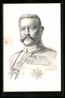 Künstler-AK Generalfeldmarschall Paul Von Hindenburg In Uniform Mit Eisernem Kreuz  - Historical Famous People