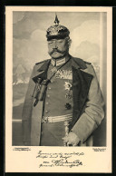 AK Generalfeldmarschall Paul Von Hindenburg In Uniform Mit Pickelhaube Und Feldstecher  - Historical Famous People