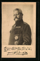AK Paul Von Hindenburg Mit Orden An Seiner Uniform  - Personnages Historiques