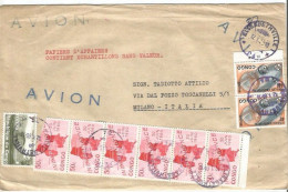Congo Papier D'affaires Echantillons Sans Valeur Airmail Cover Elisabethville 12jan1966 X Italie Avec 9tps Tarif F.90 - Andere & Zonder Classificatie