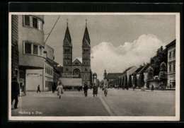 AK Marburg A. Drau, Strassenpartie Mit Passanten Und Kirche  - Slowenien