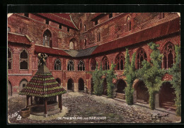 Künstler-AK Marienburg, Der Kreuzhof Mit Dem Windebrunnen In Der Marienburg  - Westpreussen