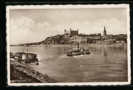 AK Bratislava, Teilansicht Mit Fluss Und Dampfer  - Slovaquie