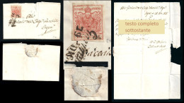 ● 1855 LOMBARDO VENETO ֎ 15 Cent. PIEGO LETTERA ● Completa Con Testo Interno ● Da GAVIRATE Ad ANGERA (VA) ● - Lombardije-Venetië