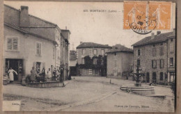 CPA 42 - MONTAGNY - Libellé Illisible Sous Les Timbres - TB PLAN PLACE CENTRE VILLAGE Jolie ANIMATION Devanture MAGASIN - Autres & Non Classés