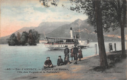 74 ANNECY LE LAC DEPART D UN BATEAU - Annecy