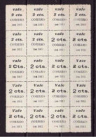 ● NICARAGUA 1911 ֍ Foglio Di 20 Valori S.G. Con Numerose Varietà ● Fiscali Sovrastampati Al Verso ● Cat. ? € ● N. 1624 ● - Nicaragua