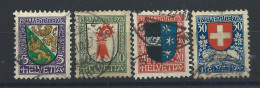 Suisse N°222/25 Obl (FU) 1926 - Armoiries - Oblitérés