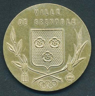 Médaille Dorée Xèmes Jeux Olympiques D'Hiver De GRENOBLE 1968  Olympic Games 68 Ville De Grenoble - Bekleidung, Souvenirs Und Sonstige