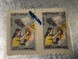 VIET NAM Stamps PRINT ERROR-1980-(12XU-no368 Tem In Lõi LET KHUNG-)2-STAMPS-vyre Rare - Viêt-Nam