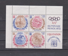 Bloc 4 Timbres Et Vignettes  Munich1972   XXème Olympiade équitation Concours Complet - Unused Stamps