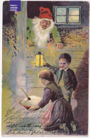 CPA Noël 1904 Christmas Postcard Suède Sweden Vintage Porridge Santa Claus Lutin Nain Tomte Gnome Jenny Nyström A74-73 - Santa Claus