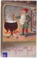 CPA Noël 1910 Christmas Postcard Suède Sweden Vintage Porridge Santa Claus Lutin Nain Tomte Gnome Jenny Nyström A74-74 - Santa Claus