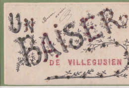 UN BAISER DE VILLEGUSIEN                    CARTE A PAILLETTES - Autres & Non Classés