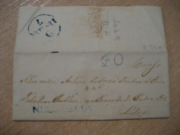 1841 Lisboa MIRANDELLA 40 Cancel Letter Prephilately Pre-filatelia PORTUGAL - ...-1853 Prephilately
