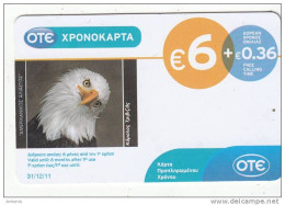 GREECE - Eagle, OTE Prepaid Card 6 Euro, 07/10, Used - Águilas & Aves De Presa