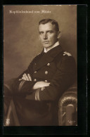 Foto-AK Kaiserliche Marine, Portrait Kapitänleutnant Von Mücke In Marine-Uniform, 1. Offizier Der S.M.S. Emden  - Other & Unclassified