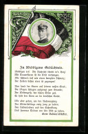 Künstler-AK Portrait Des Kapitänleutnanten Des U-Bootes U9 Otto Weddigen, Gedicht Zu Weddigens Gedächtnis  - Guerre