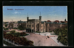 AK Breslau, Blick Zum Hauptbahnhof  - Schlesien