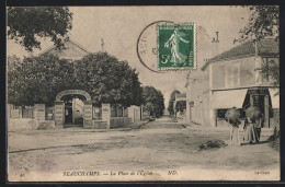 CPA Beauchamps, La Place De L`Eglise  - Beauchamp