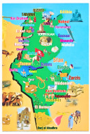 CPSM / CPM 10.5 X 15 Tunisie La TUNISIE Ses Sites Touristiques Ses Curiosités Sur Une Carte - Tunisia