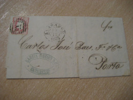 1865 AMARANTE To Porto Cancel Imperforated Stamp Letter PORTUGAL - Covers & Documents